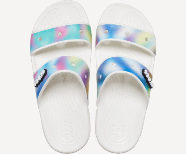 Сандалии Classic Crocs Solarized Sandal (EU 37-38 M5W7 СМ 22.9; blanc/multi-rayures)